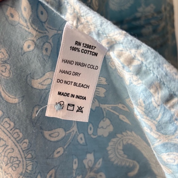 Tuckernuck The Shirt by Rochelle Behrens Blue Paisley Priya Shirt Size XS Lace - Picture 4 of 6